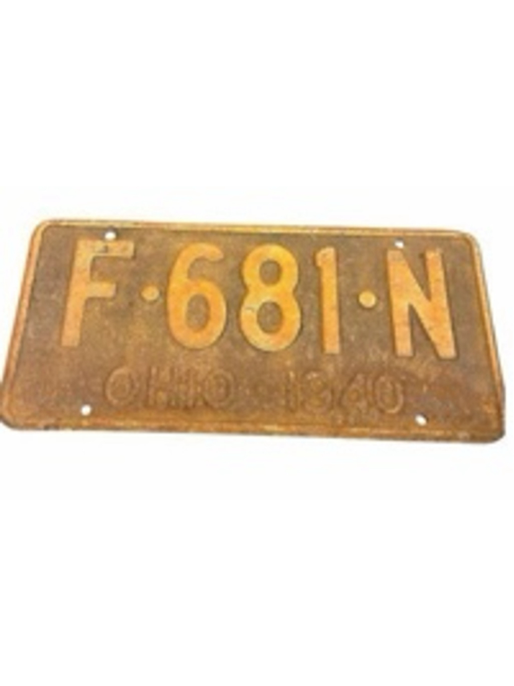 Vintage 1940 Ohio License Plate